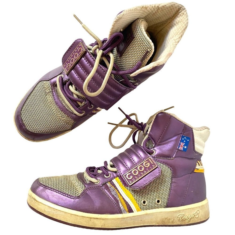 Vintage Coogi Australia Purple Leather Hi Fashion Sneakers Men's Shoe 8 EUR 41